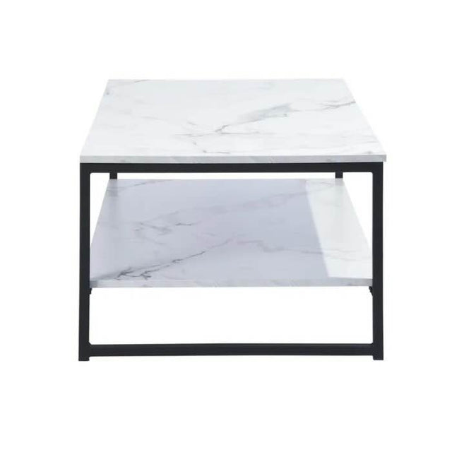 Modern-White-Marble-Rectangular-Coffee-Table-With-Shelf-Black-Metal-Base-100cm