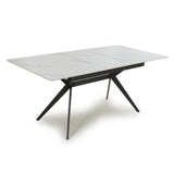 Avila Modern Rectangular White Marble Extending Dining Table 140cm-180cm