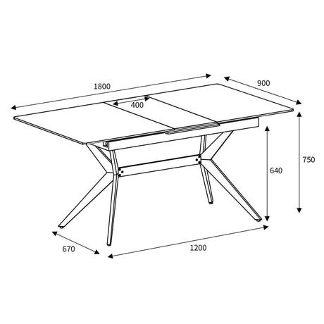 Avila Modern Rectangular White Marble Extending Dining Table 140cm-180cm