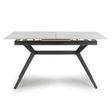 Avila Modern Rectangular White Marble Extending Dining Table 140cm-180cm