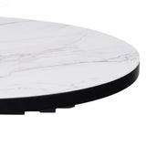 Alvaro Modern White Marble Ceramic Round Extending Dining Table 120cm-160cm