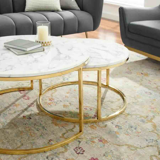 Modern-White-Marble-Round-Nesting-Coffee-Table-Gold-Base-80cm_60cm