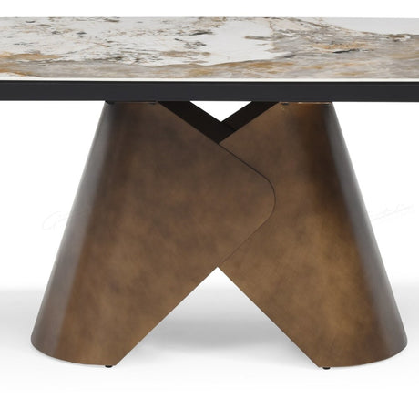 Feretti Modern White Marble Sintered Stone Extending Dining Table 180cm-260cm