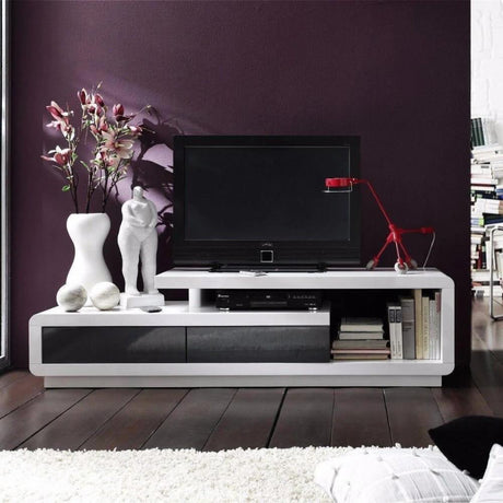 Avery Modern White High Gloss TV Stand With Storage