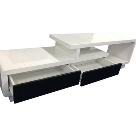 Avery Modern White High Gloss TV Stand With Storage