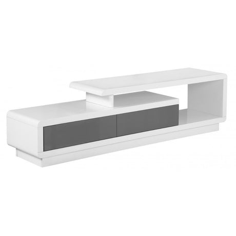 Avery Modern White High Gloss TV Stand With Storage