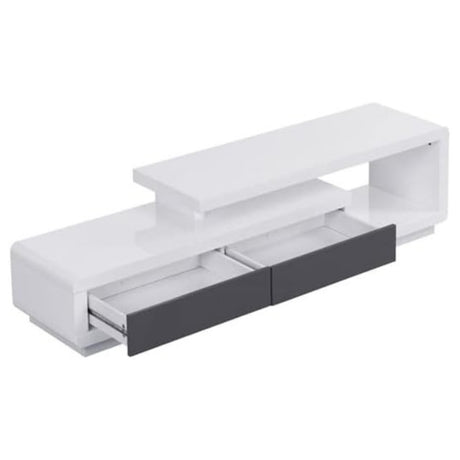 Avery Modern White High Gloss TV Stand With Storage