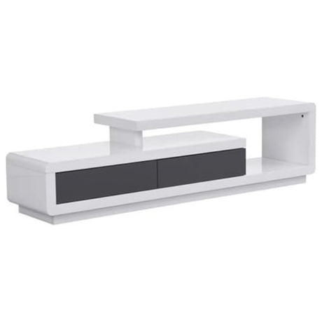 Avery Modern White High Gloss TV Stand With Storage