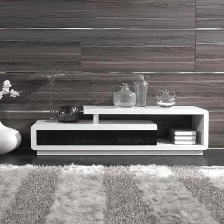 Avery Modern White High Gloss TV Stand With Storage