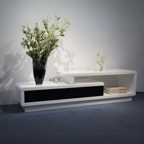 Avery Modern White High Gloss TV Stand With Storage