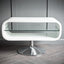 Elara Modern White High Gloss TV Stand With Glass Shelf