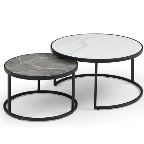 Modern-White-and-Grey-Marble-Sintered-Stone-Nesting-Round-Coffee-Tables