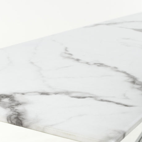 Aurelia Modern Rectangular White Marble Console Table Gold Legs