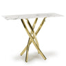 Aurelia Modern Rectangular White Marble Console Table Gold Legs