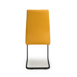 Modern-Yellow-Leather-Cantilever-Dining-Chair-Horizontal-Stitching-Black-Metal-Legs-Set-of-2