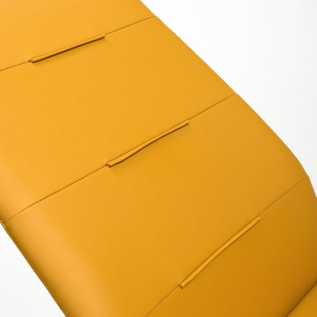 Modern-Yellow-Leather-Cantilever-Dining-Chair-Horizontal-Stitching-Black-Metal-Legs-Set-of-2