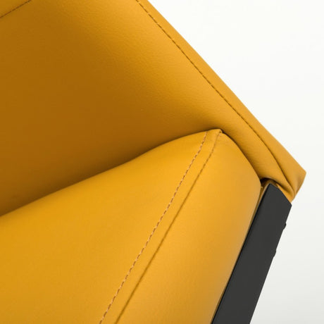 Modern-Yellow-Leather-Cantilever-Dining-Chair-Horizontal-Stitching-Black-Metal-Legs-Set-of-2