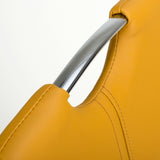 Modern-Yellow-Leather-Cantilever-Dining-Chair-Metal-Legs-Set-of-2