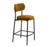 Modern-Yellow-Velvet-Bar-Stool-Black-Metal-Legs-Set-of-2