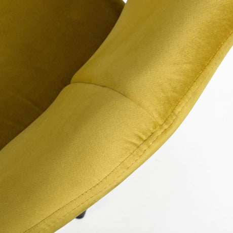 Modern-Yellow-Velvet-Open-Back-Dining-Chair-Black-Metal-Legs-Set-of-2