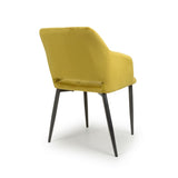 Modern-Yellow-Velvet-Open-Back-Dining-Chair-Black-Metal-Legs-Set-of-2