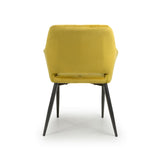 Modern-Yellow-Velvet-Open-Back-Dining-Chair-Black-Metal-Legs-Set-of-2