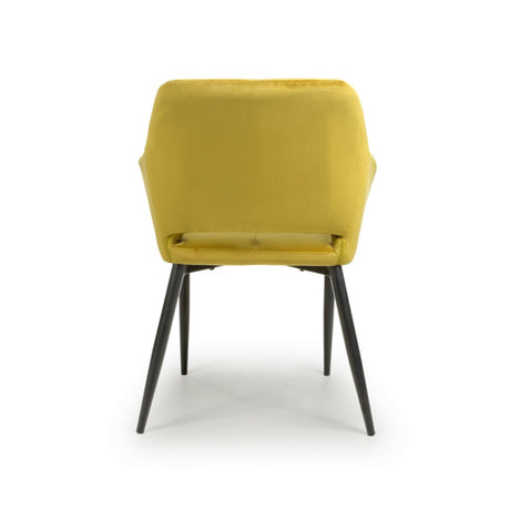 Modern-Yellow-Velvet-Open-Back-Dining-Chair-Black-Metal-Legs-Set-of-2