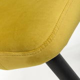 Modern-Yellow-Velvet-Open-Back-Dining-Chair-Black-Metal-Legs-Set-of-2