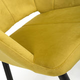 Modern-Yellow-Velvet-Open-Back-Dining-Chair-Black-Metal-Legs-Set-of-2