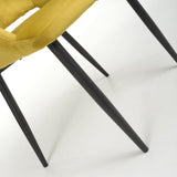 Modern-Yellow-Velvet-Open-Back-Dining-Chair-Black-Metal-Legs-Set-of-2