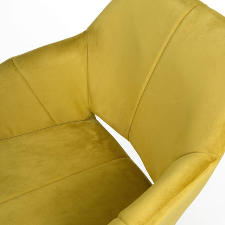 Modern-Yellow-Velvet-Open-Back-Dining-Chair-Black-Metal-Legs-Set-of-2