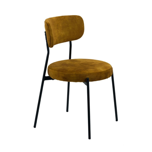 Modern-Yellow-Velvet-Stackable-Dining-Chair-Black-Metal-Legs-Set-of-2