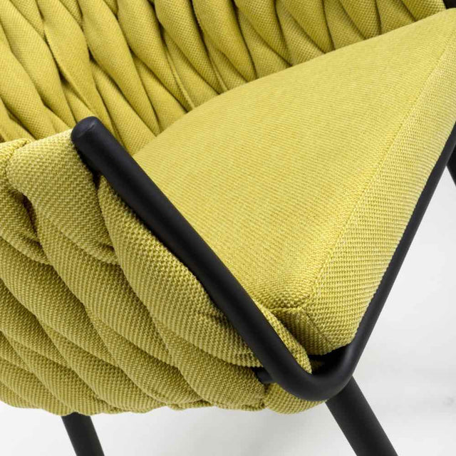 Modern-Yellow-Weave-Braided-Dining-Chair-Black-Metal-Legs-Set-of-2