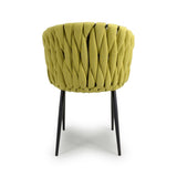 Modern-Yellow-Weave-Braided-Dining-Chair-Black-Metal-Legs-Set-of-2