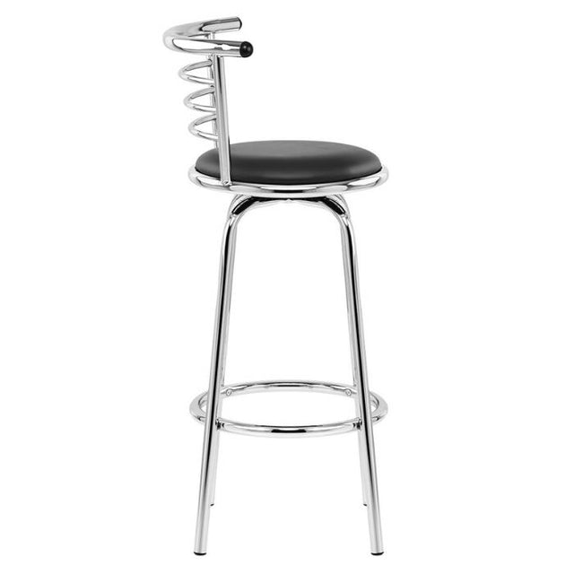 Modern-black-leather-bar-stool-with-back-rest-and-chrome-metal-base