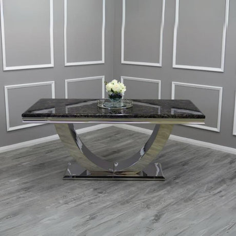 Modern-black-marble-dining-table-rectangular-marble-top-stainless-steel-base