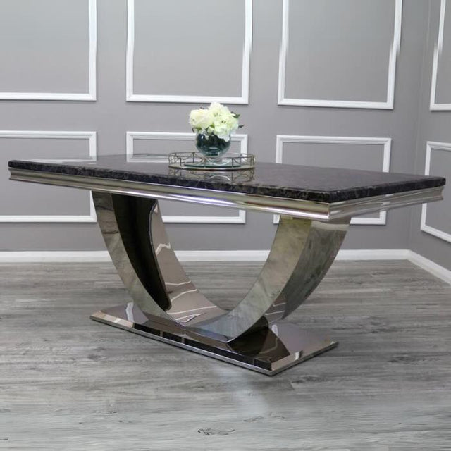 Modern-black-marble-dining-table-rectangular-marble-top-stainless-steel-base