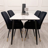 Modern-black-plush-velvet-dining-chairs-metal-legs