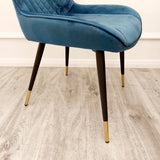 Modern-blue-plush-velvet-dining-chairs-metal-legs