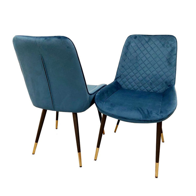 Modern-blue-plush-velvet-dining-chairs-metal-legs