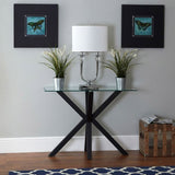 Modern-clear-tempered-glass-hallway-console-table-with-metal-legs