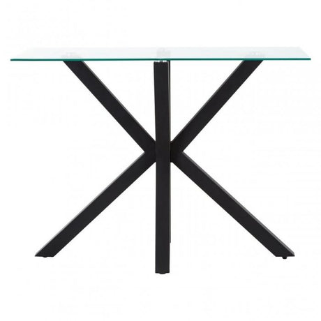 Modern-clear-tempered-glass-hallway-console-table-with-metal-legs