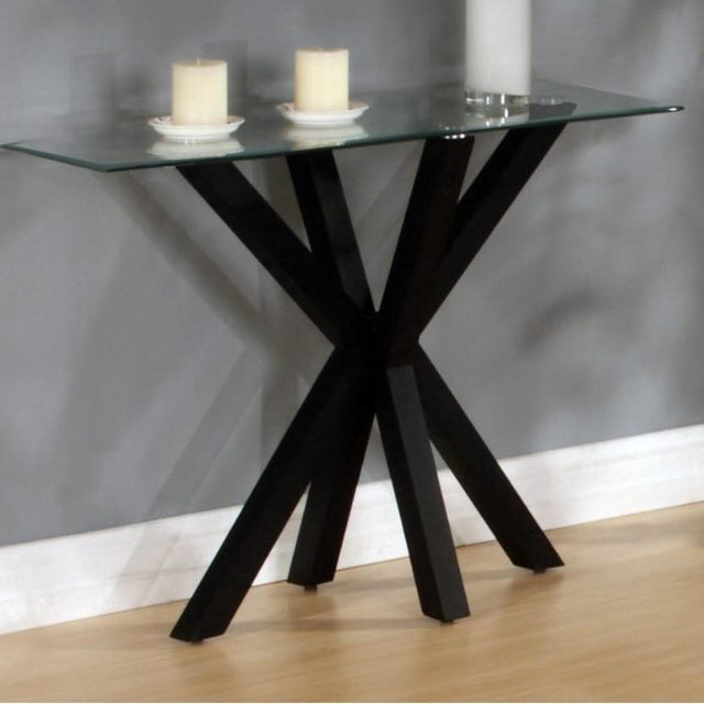 Modern-clear-tempered-glass-hallway-console-table-with-metal-legs