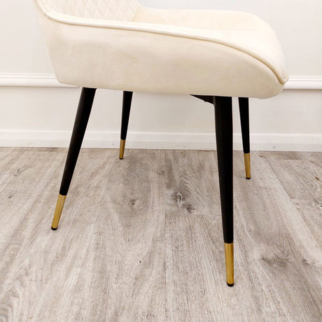 Modern-cream-plush-velvet-dining-chairs-metal-legs