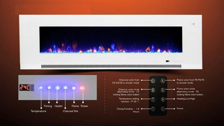 Electric-Fireplace-White-78-inch-insert-With-Remote