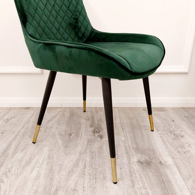 Modern-green-plush-velvet-dining-chairs-metal-legs