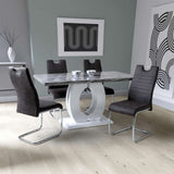 Modern-grey--ractangular-marble-dining-table-white-pedestal-base