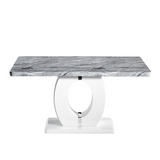 Modern-Rectangular-Grey-Marble-Dining-Table-&-Coffee-Table-Set-With-White-High-Gloss-Base