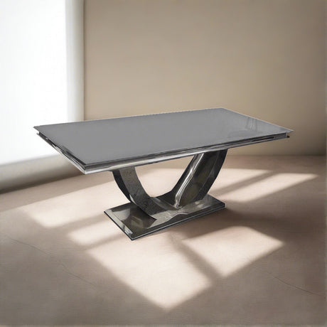 Modern-grey-glass-coffee-table-stainless-steel-base-130cm