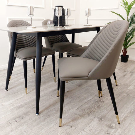 Modern-grey-leather-dining-chairs-metal-legs